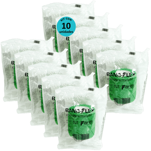 Atadura 5cm Verde Band-Flex Autoadesiva Para Animais Farex Kit com 10 Atadura 5cm Verde Band-Flex Autoadesiva Para Animais Farex Kit com 10